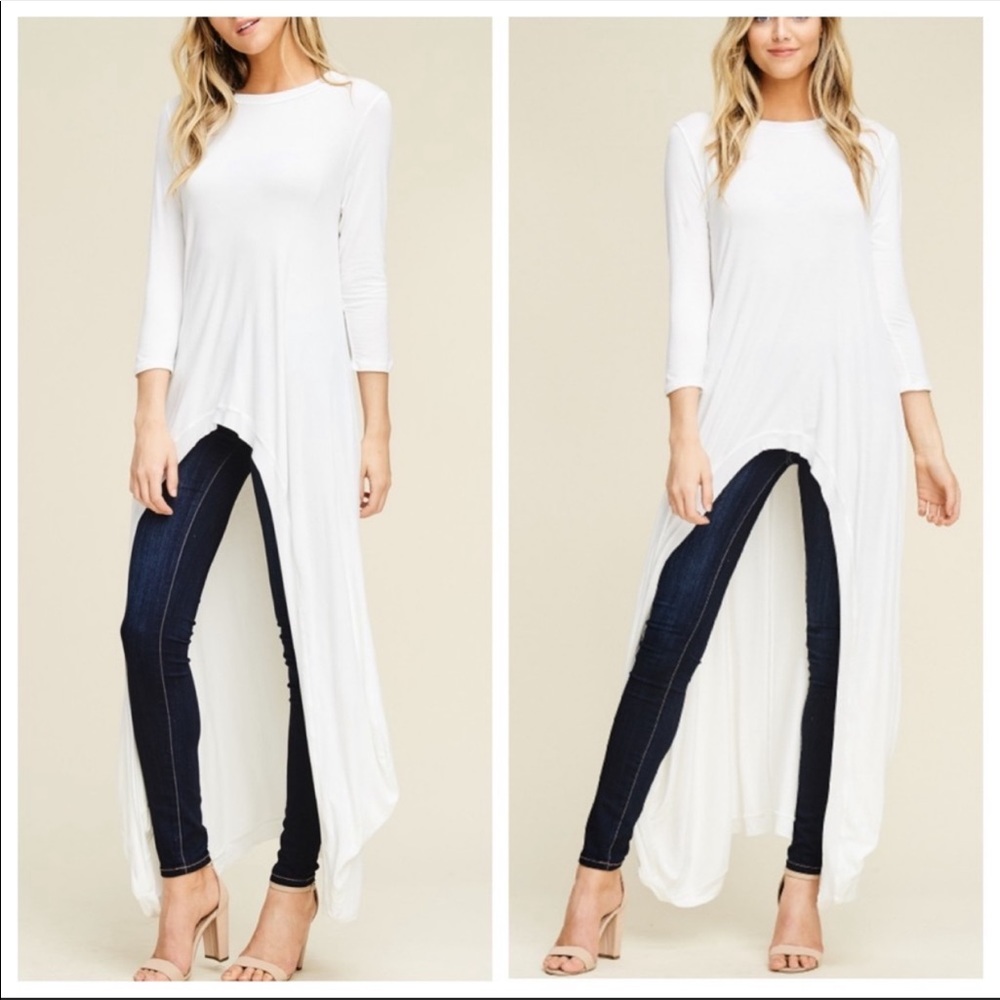 ✨RESTOCK✨Best selling high low Ivory tunic dress - Picture 4 of 4